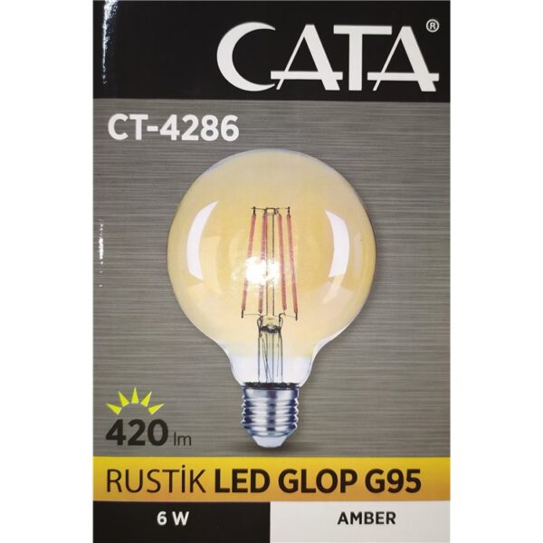 CT-4286 G-95 Glop Uzun Fılament Rustik Ampul 6w