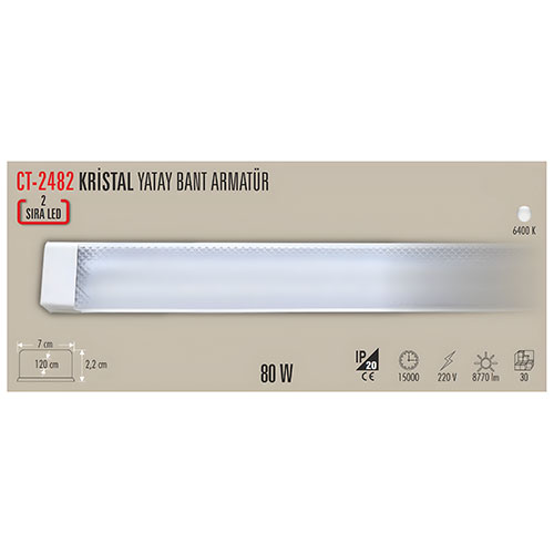 CT-2482KRİSTAL YATAY BANT ARMATÜR 80 WAT