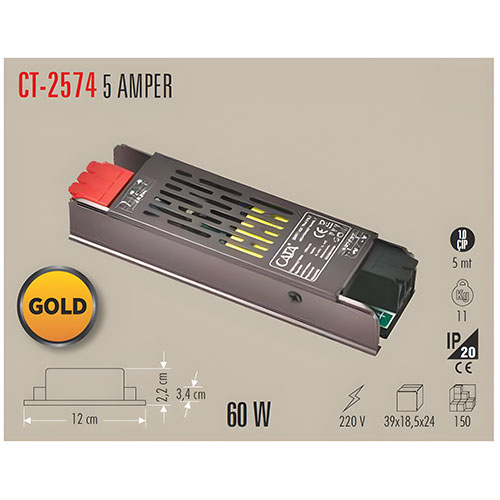 Cata Ct-2574 5 Amper 12V Led Trafo Led Trafoları