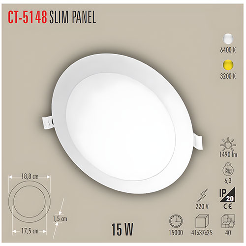 CT-5148SLIM PANEL 15 WAT